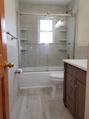 new beige bathroom remodeling